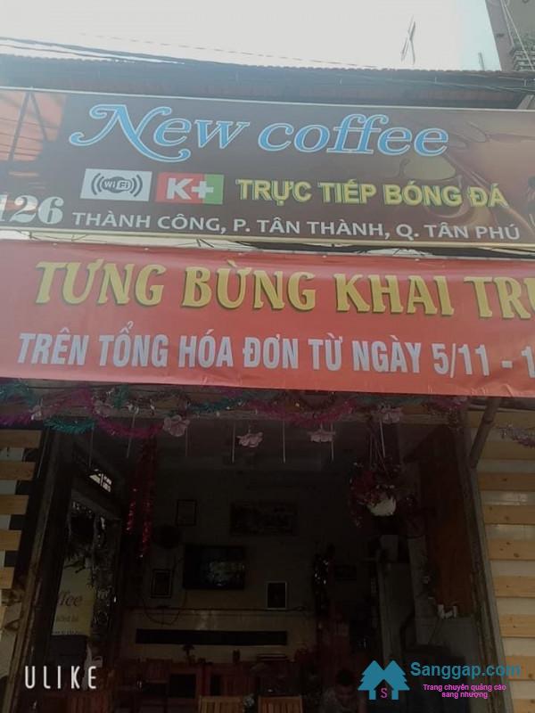 Sang nhượng quán cafe mặt tiền đường Thành Công, phường Tân Thành, quận Tân Phú.